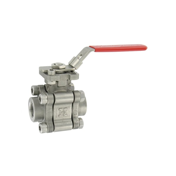 1/4in 3-piece alloy-c ball valve, Cv 6.